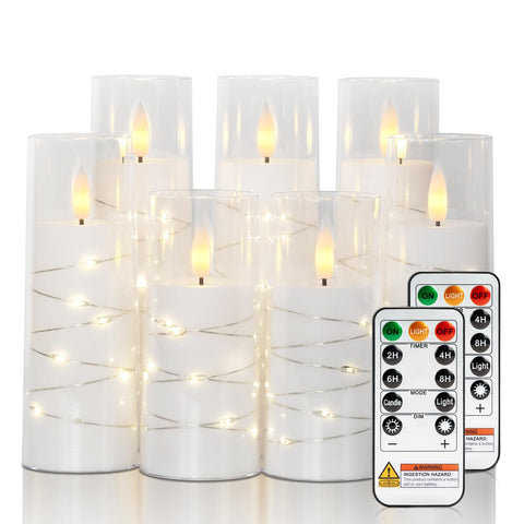 Raycare flameless candle with embedded star string adds cozy ambiance to home décor