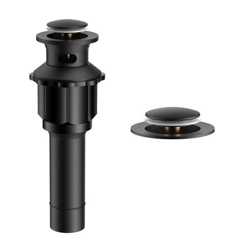 FORIOUS Bathroom Sink Drain with Overflow - Matte Black, 304 Stainless Steel, Pop Up Drain