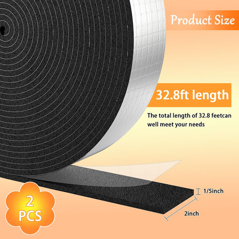 Uudimee Pipe Insulation Wrap 2" x 33 ft – Self-Adhesive Aluminum Foil Pipe Insulation