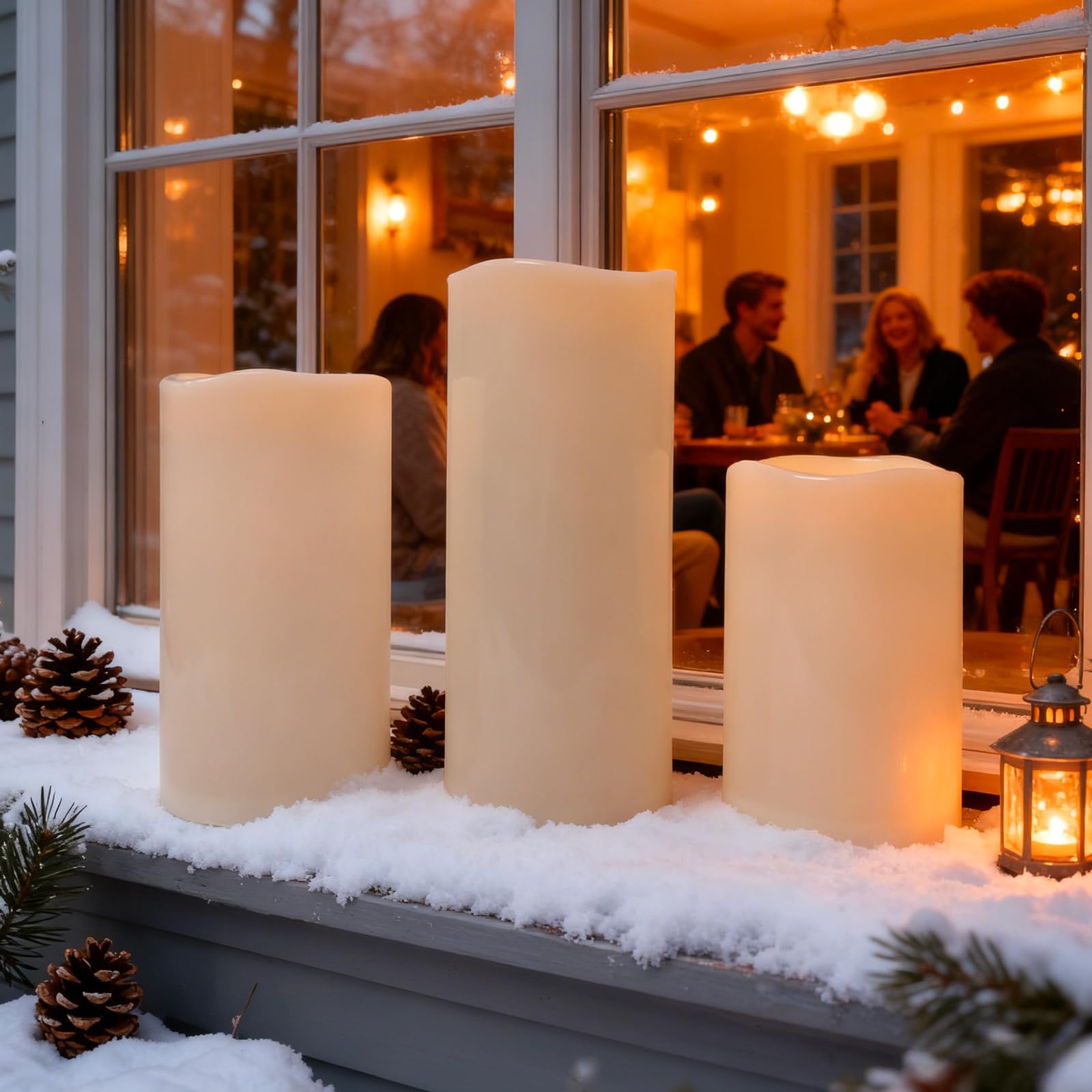 Lumeavetra outdoor candle 10-inch highlighting durable waterproof design for all weather