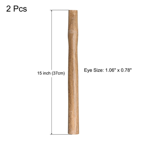 uxcell 15 inch oak hammer handle replacement oval eye 2 pack 2-4 lb