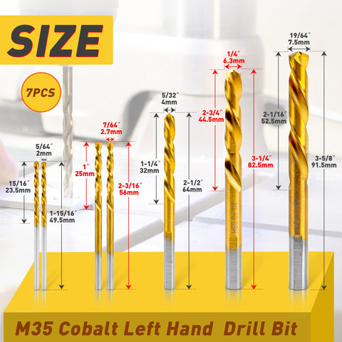 SMJXTOP M35 cobalt left-hand bit close-up shows hardness and rust resistance