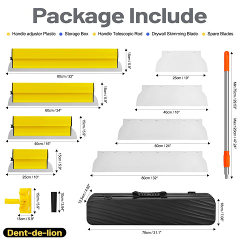 Dent-de-lion 16-inch drywall skimming blade for large areas with consistent results
