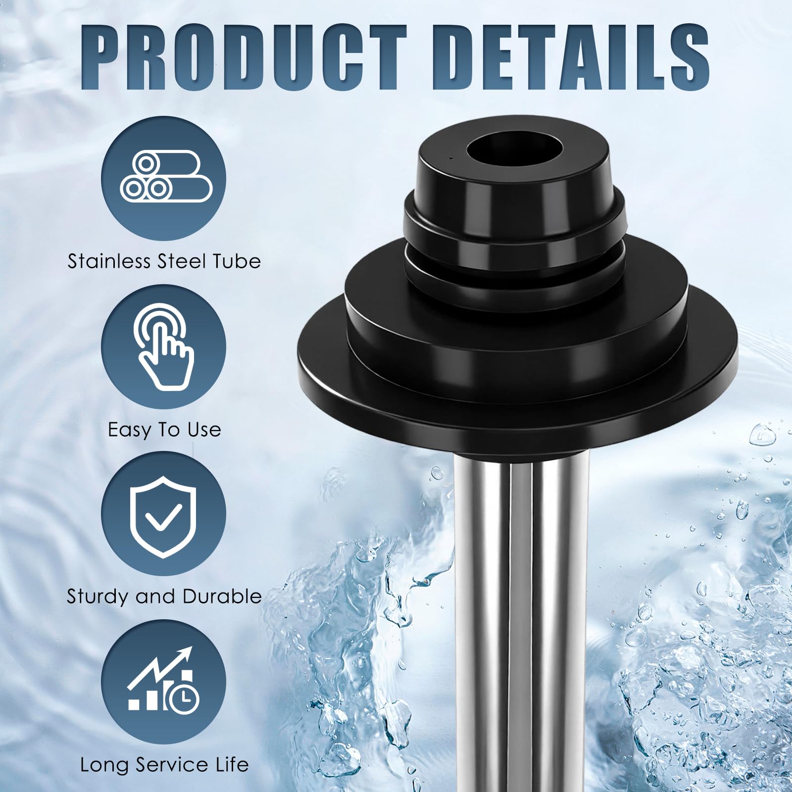 GIMANFT Universa overflow pipe in 1-1-2 inch size demonstrates easy adaptation for kitchens.