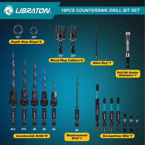 LIBRATON extendable magnetic bit holder enables quick bit changes.