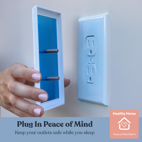 EMF Protection Outlet Cover – EMF Blocking Device for Bedrooms, Home Offices & Nursery Spaces – Helps Minimize Electromagnetic Fields from Wall Outlets (White, 2-Pack)
