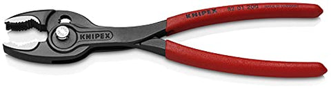 KNIPEX TwinGrip 8-inch pliers five-position push-button for quick adjustments.