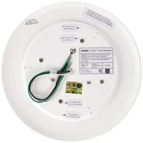 Nora Lighting NLOPAC-R650930AW 15W LED Surface Mount Opal 3000K 1050 Lumens, 120V | Wet Location
