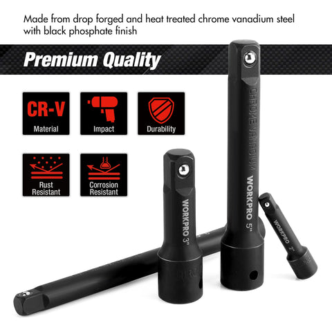 WORKPRO 6-inch quarter-drive extension for tight spaces.