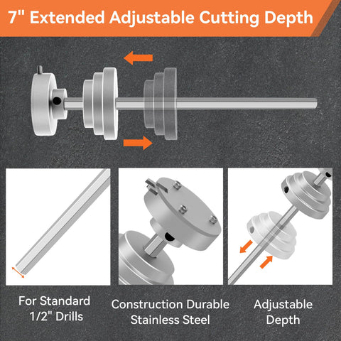 CenfeiTooL Inside Pipe Cutter for PVC Pipes – 1-1/2 inch & 2 inch Pipes, 7 inch Depth, Aluminum Alloy Body