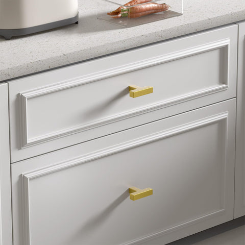 Goldenwarm 10 Pack Brushed Brass Cabinet Knobs LSJ12GD – Single Hole, 2in Gold Kitchen Drawer Pulls