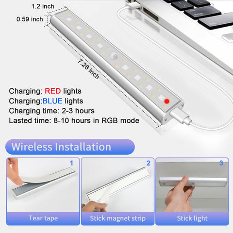 Long-Stars Wireless RGB Under Cabinet Lights – 3 Pack, 48 LEDs, 15 Color Temperatures, Remote Dimmable