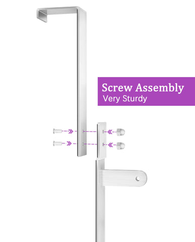 VOTZAAQ 16-Inch Over The Door Towel Rack — Stainless Steel, 3-Tier, Brushed Nickel