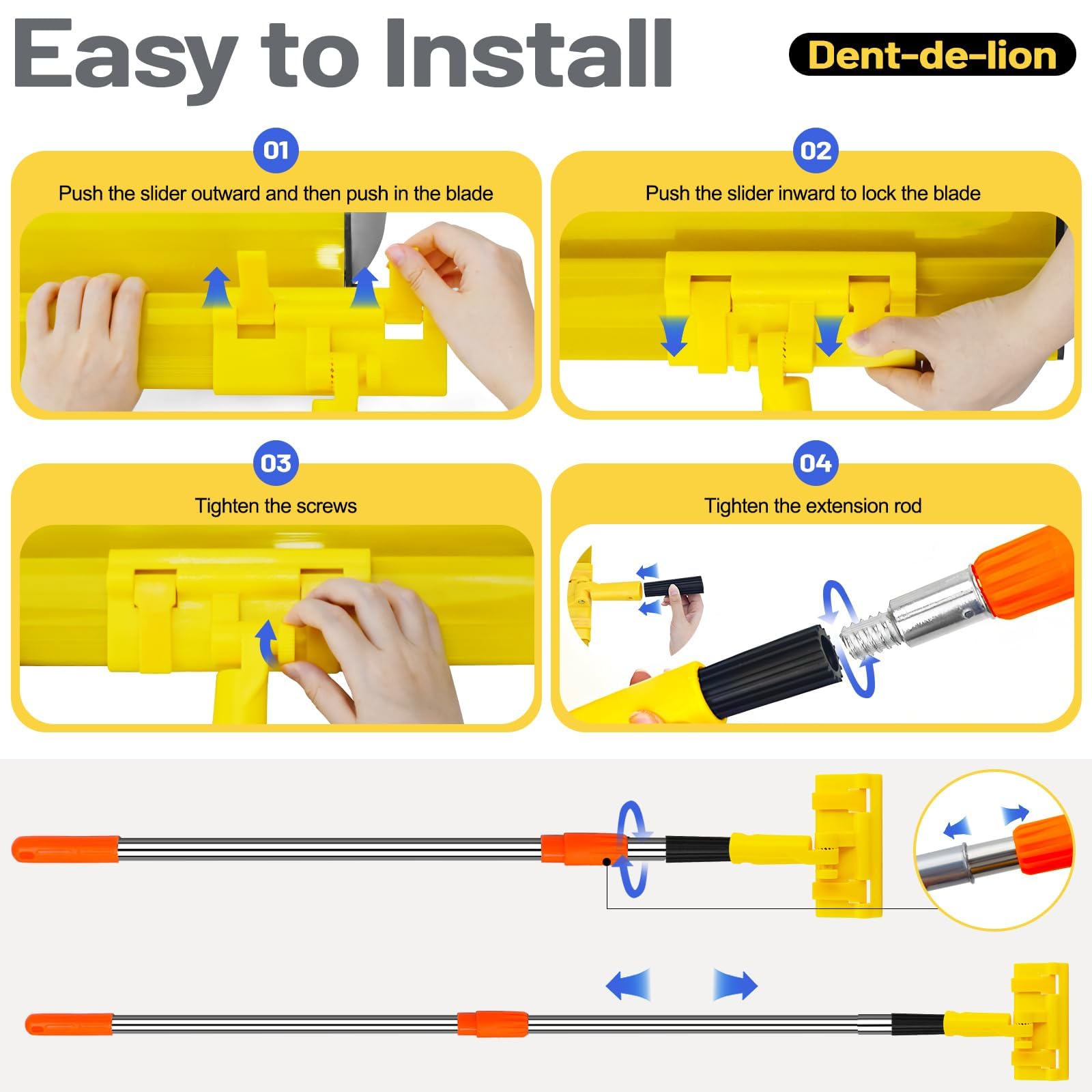 Dent-de-lion 32-inch drywall skimming blade for wide areas and edges