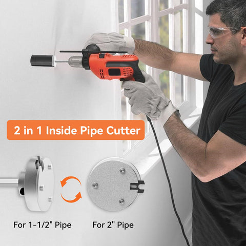 CenfeiTooL Inside Pipe Cutter for PVC Pipes – 1-1/2 inch & 2 inch Pipes, 7 inch Depth, Aluminum Alloy Body