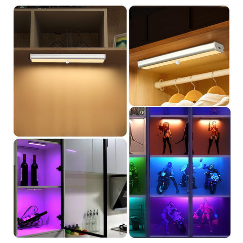 Long-Stars Wireless RGB Under Cabinet Lights – 3 Pack, 48 LEDs, 15 Color Temperatures, Remote Dimmable