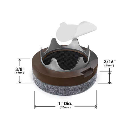 Slipstick GorillaFelt 1-Inch Round Chair Leg Floor Protectors (Tap-On Felt Glides) – Set of 16