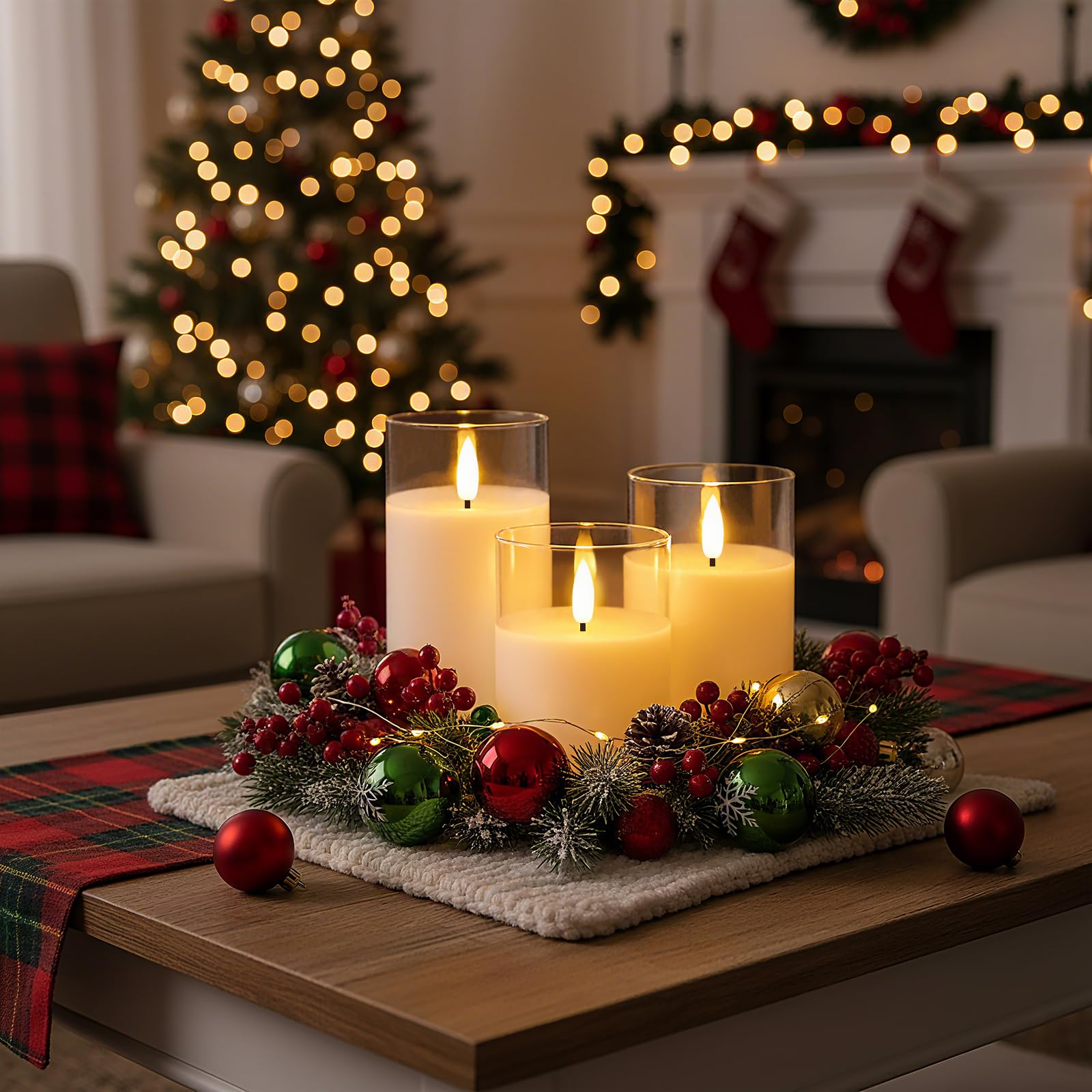 Homemory wedding table decor with soft candlelight ambiance.