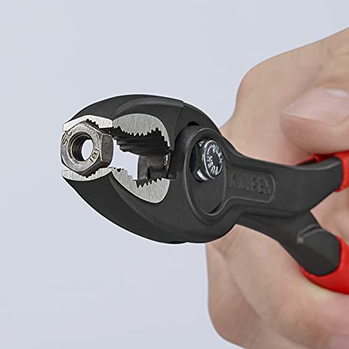 KNIPEX TwinGrip hardened teeth at 61 HRC for durable grip.
