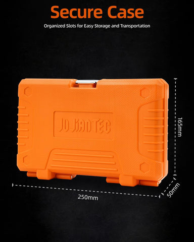JU JIAN TEC 32-Piece Master HEX Bit Socket Set – S2 & CR-V, SAE & Metric, Molded Case