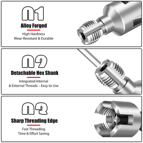 PILISPARK New PPR Pipe Threader & Reaming Tool Kit – 1/2” & 3/4” PVC DIY Threading