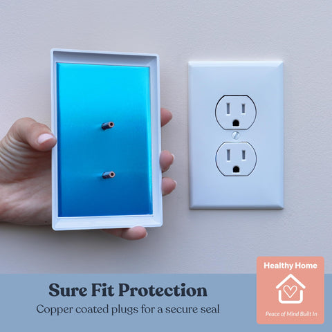 EMF Protection Outlet Cover – EMF Blocking Device for Bedrooms, Home Offices & Nursery Spaces – Helps Minimize Electromagnetic Fields from Wall Outlets (White, 2-Pack)