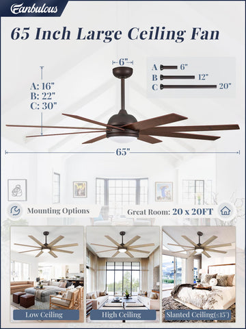 Fanbulous indoor-outdoor ceiling fan with 8 blades for spacious rooms