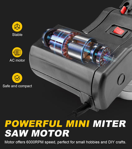 Sbestily mini miter cut-off saw compact size fits small workshops