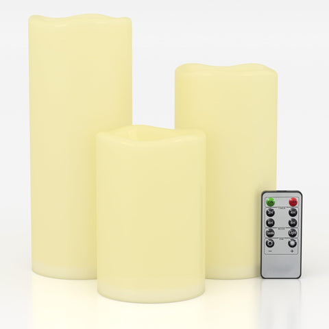 Lumeavetra set-of-3 candles provides flexible indoor/outdoor decor