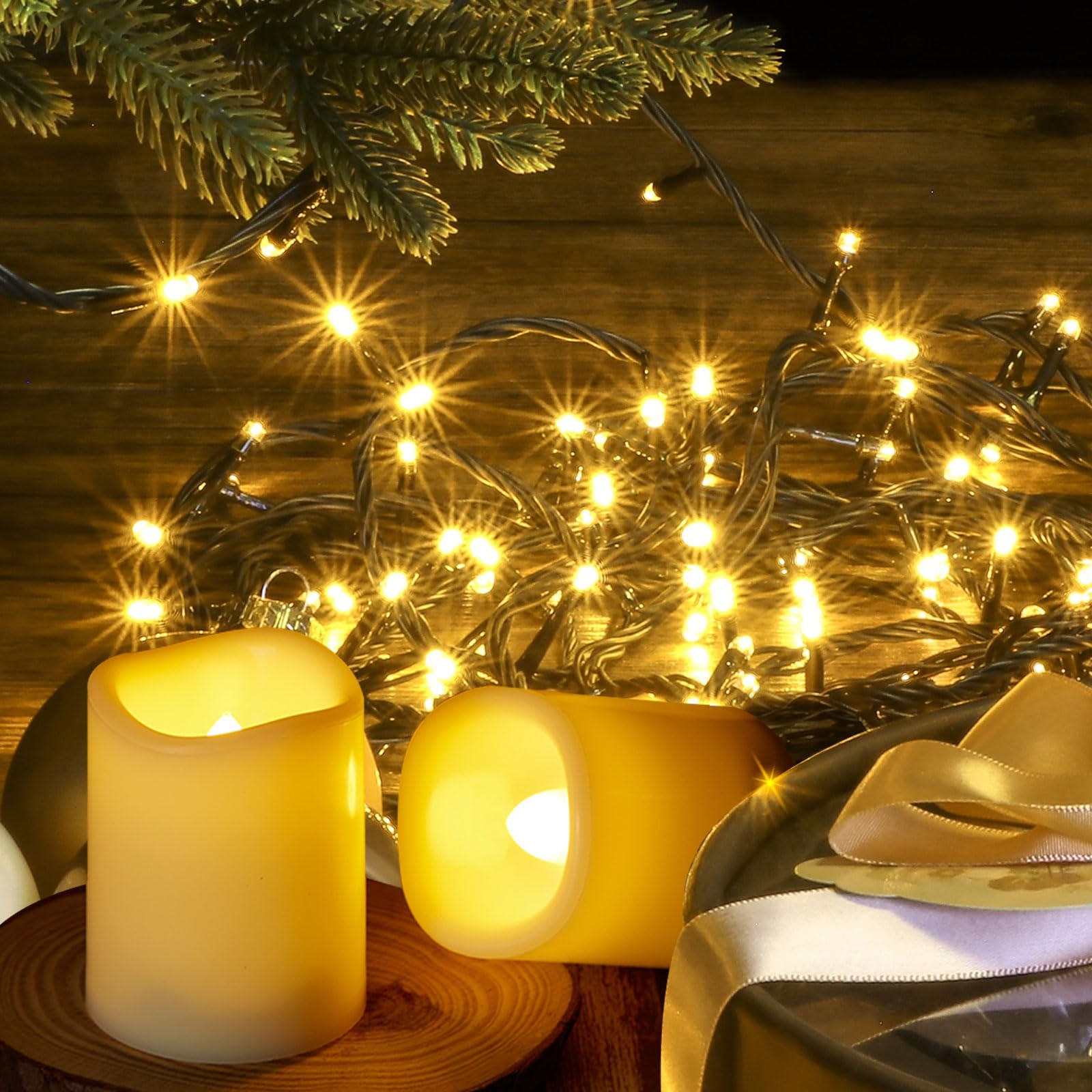 IMAGE flameless tea light candles 12-pack, consistent decor for events and home