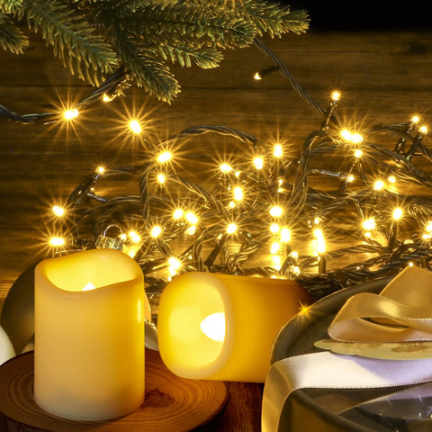IMAGE flameless tea light candles 12-pack, consistent decor for events and home