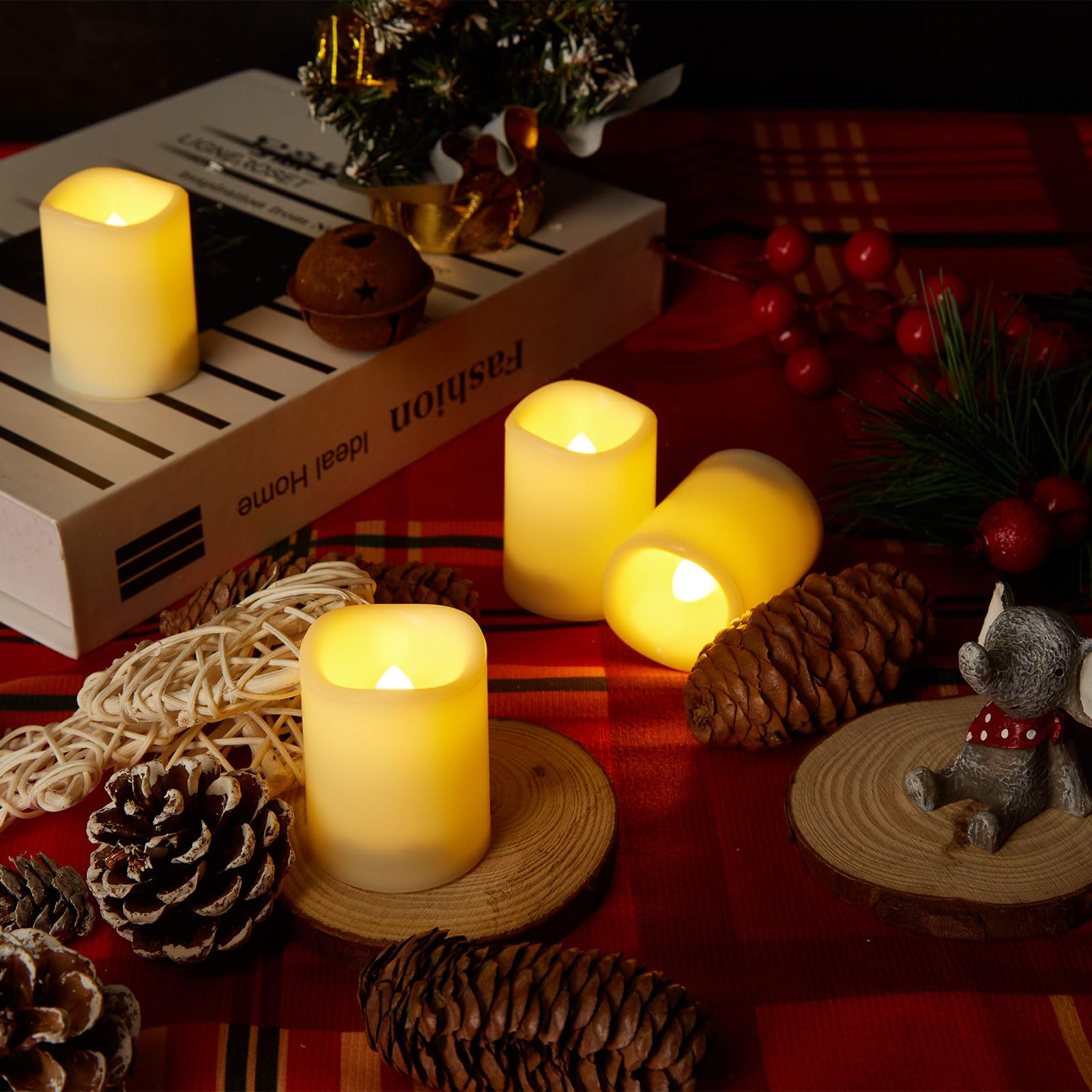 IMAGE flameless tea light candles with timer, auto-switching for party and overnight use