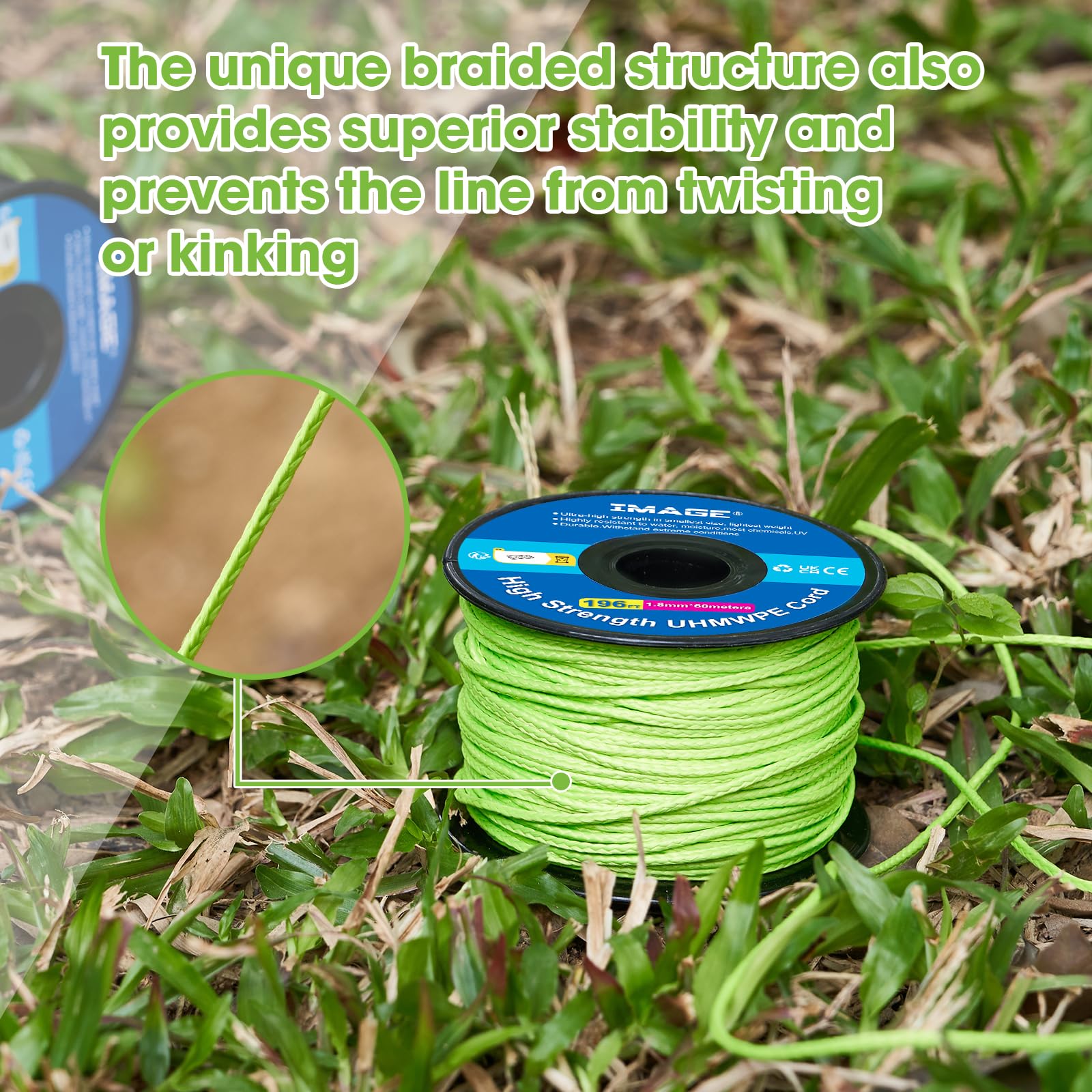 IMAGE Kevlar Cord196ft throw line tree-friendly surface protects bark during setup