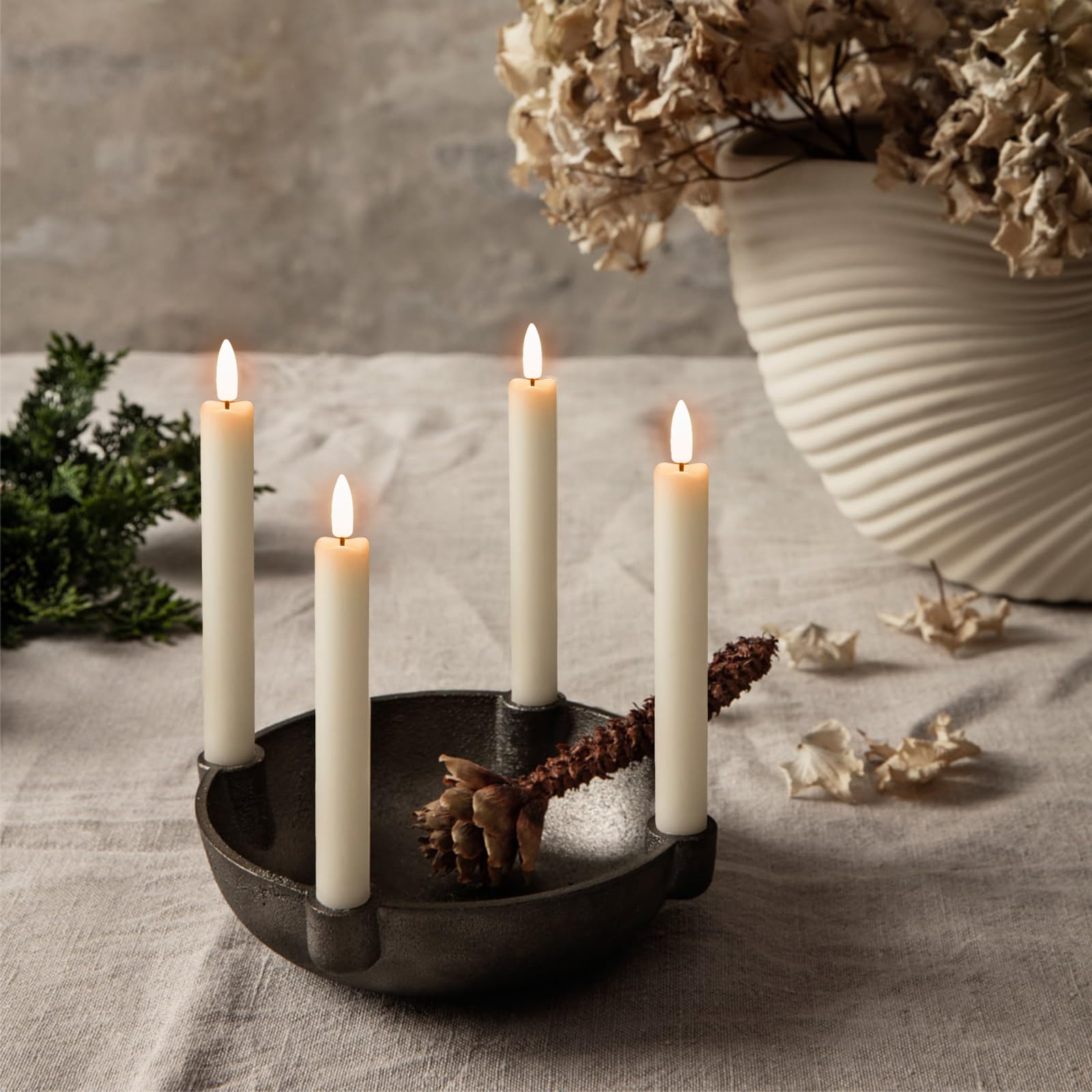IMAGE elegant ivory tapers suit holidays, weddings, and intimate celebrations.