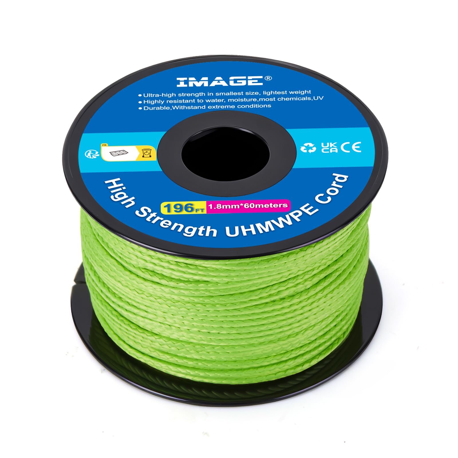 IMAGE Kevlar Cord196ft throw line close-up weave showing high-strength UHMWPE fiber for precise throws