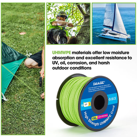 IMAGE Kevlar Cord196ft throw line abrasion-resistant surface guards against wear on branches