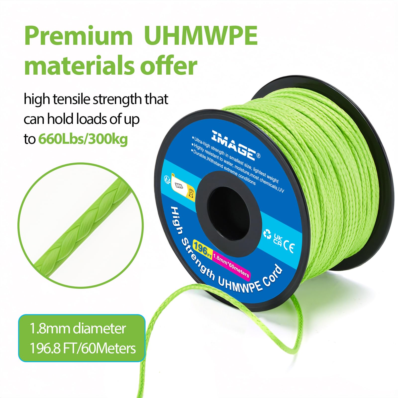 IMAGE Kevlar Cord196ft throw line low-stretch profile ready for stable tension during rigging