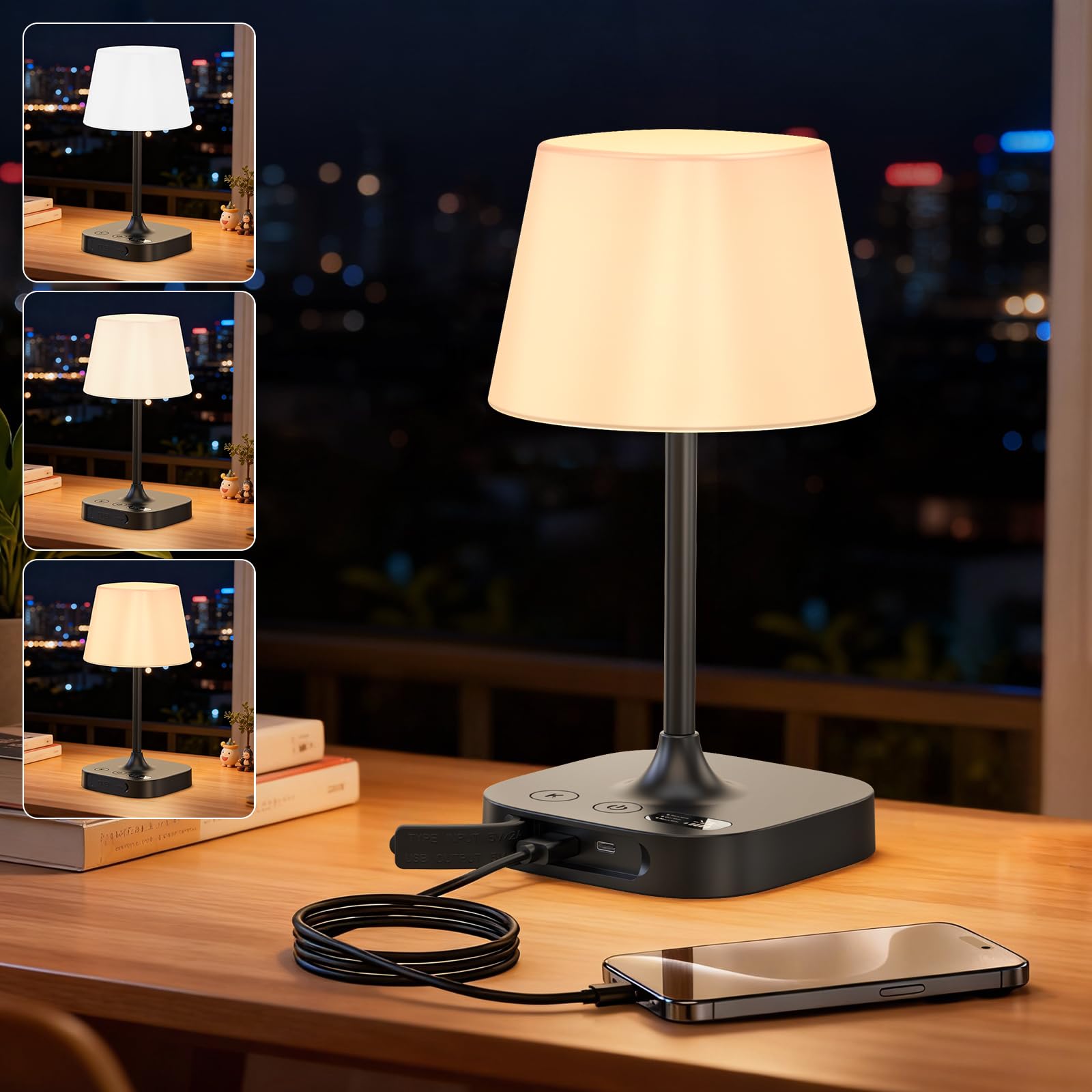 IMAGOA Outdoor Table Lamp with 8000mAh battery for cordless camping and patio lighting