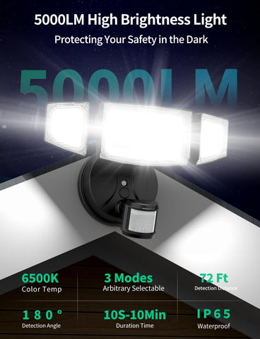 imaihom 5000lm brightness highlights pathways and entrances clearly