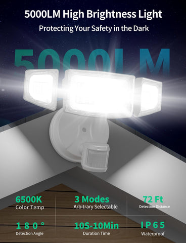 iMaihom 50W unit, dusk-dawn operation, automatic night lighting for peaceful doorways.