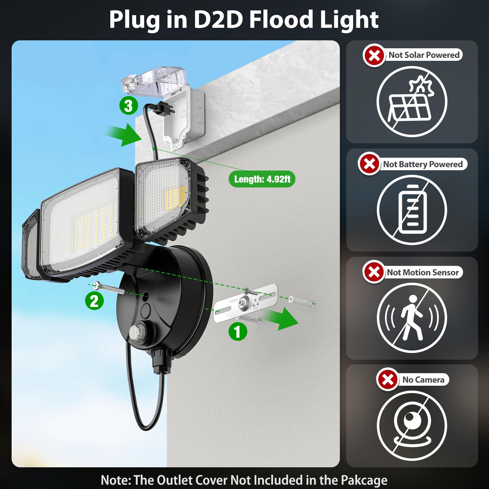 imaihom outdoor flood light with remote control for easy brightness adjustment