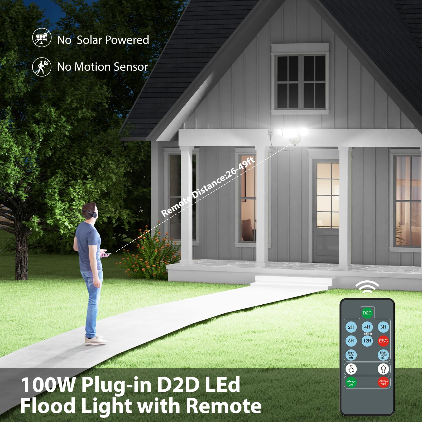 imaihom three-head LED flood light covers wide areas with adjustable angles