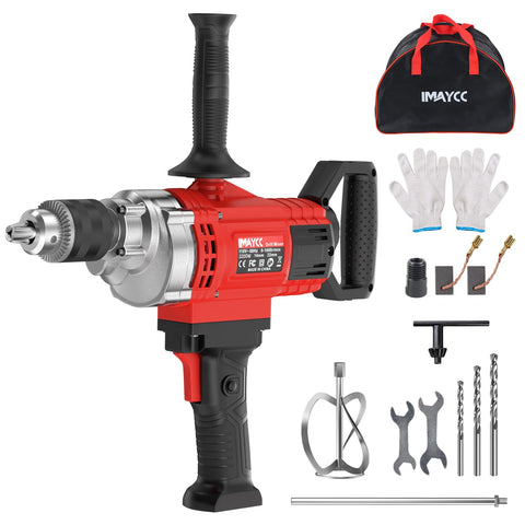 IMAYCC drill mixer front view highlights rugged design for heavy mixing tasks.