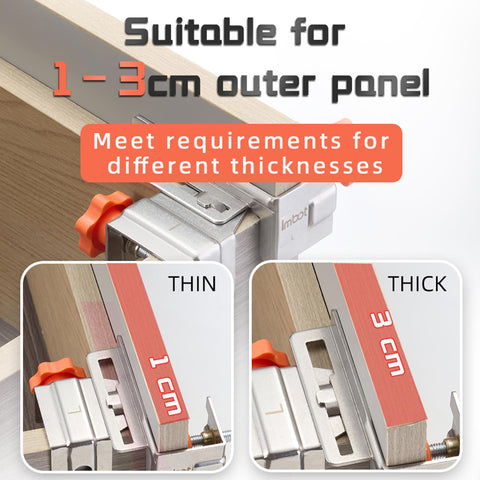 Imbot clamps with fine-tuning screws show adjustable gaps for custom panel fits.