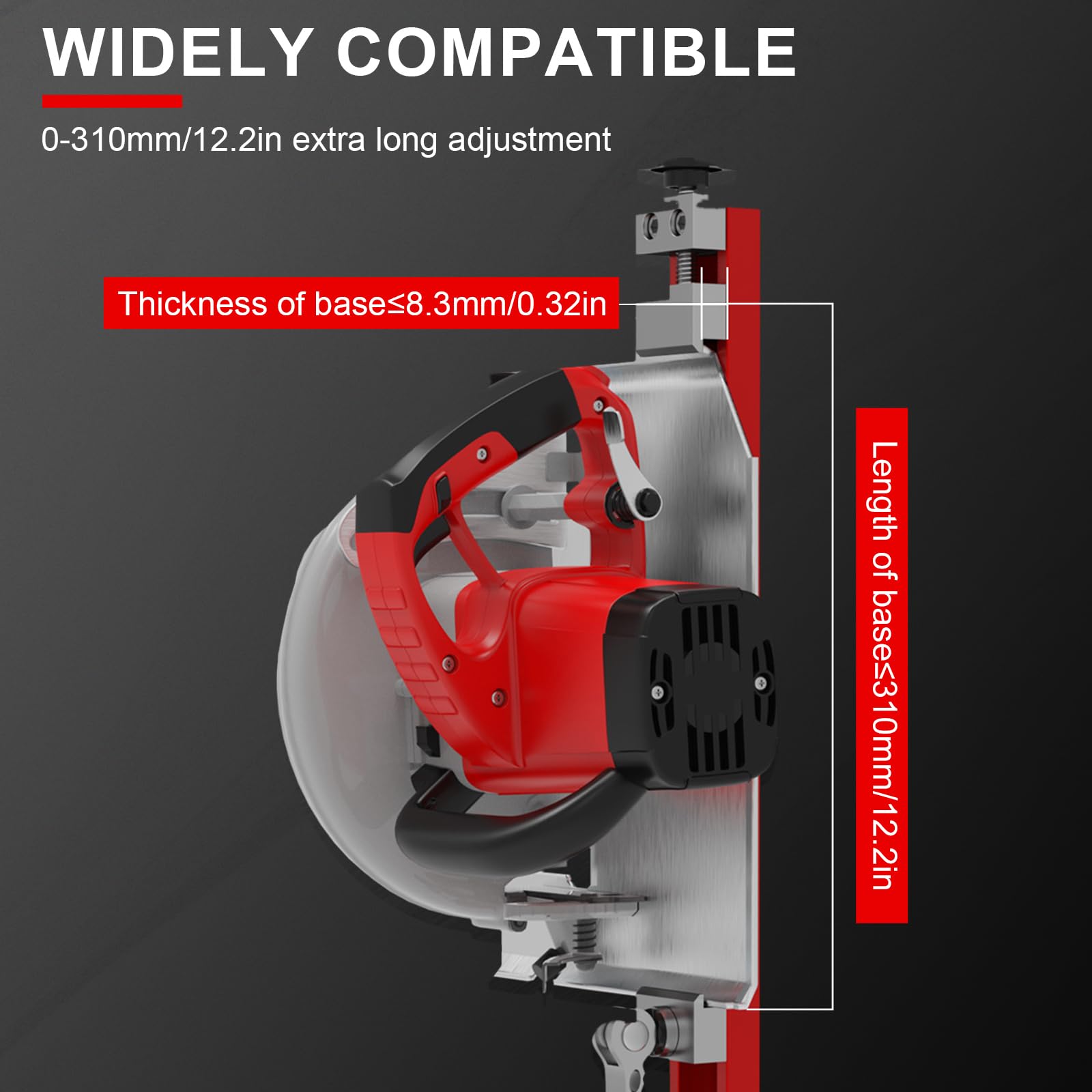 IMeanTop double-locking guide rail prevents movement for stable woodworking tasks.