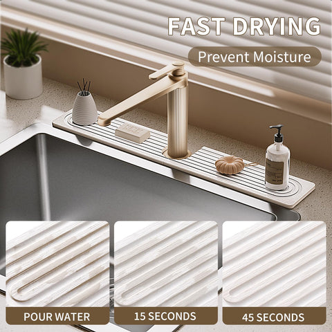 IMGROSE diatomite stone surface absorbs moisture quickly around the faucet