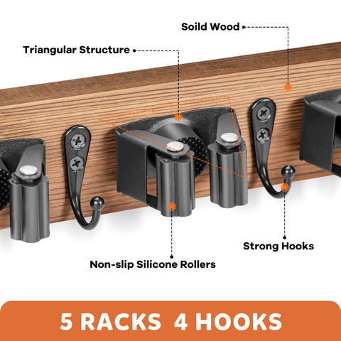 IMILLET five-rack design stores broom and mop pairs neatly in laundry spaces