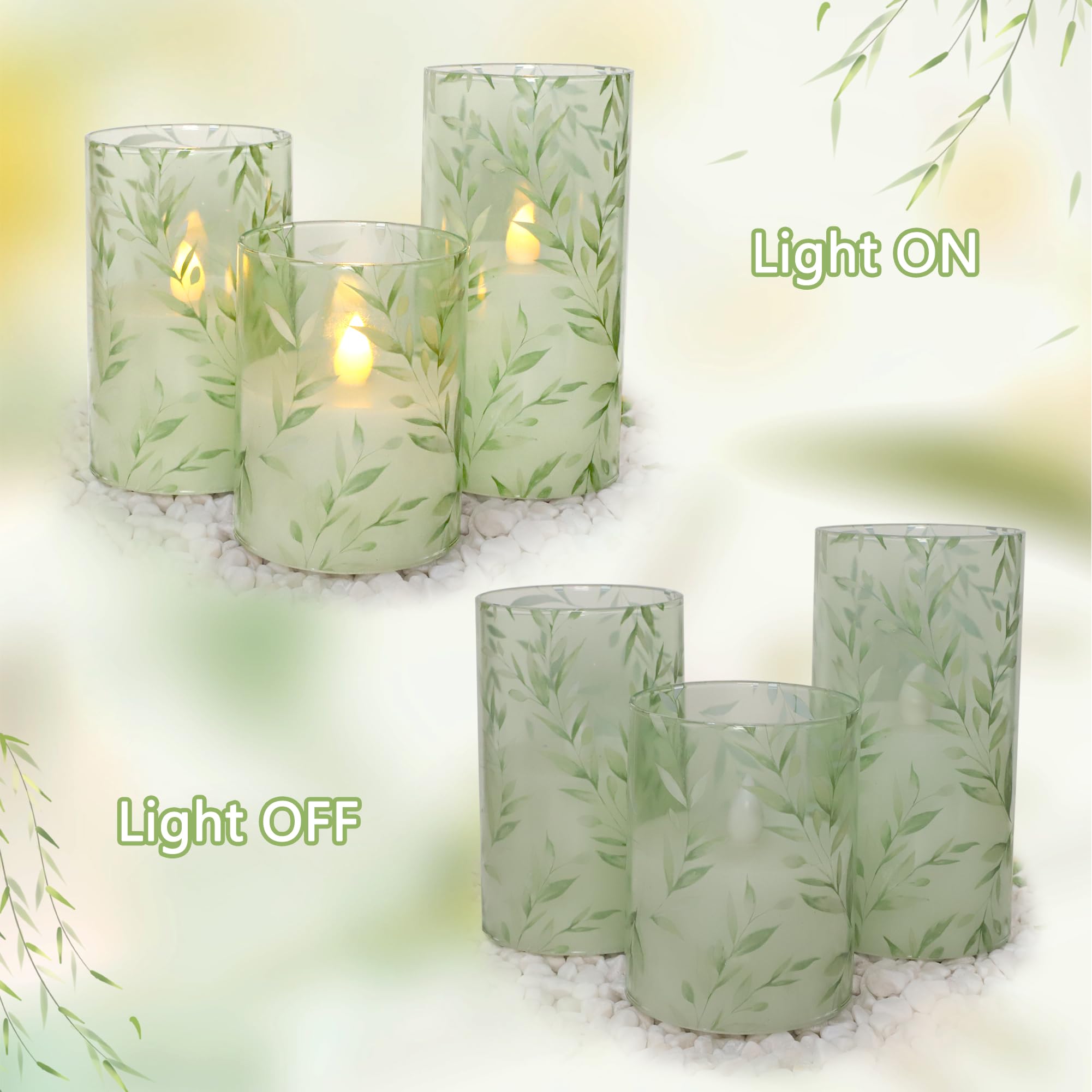Immeiscent LEDs provide a steady, flicker-free, energy-efficient glow.