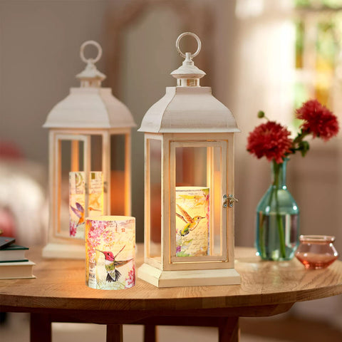 Immeiscent candle with remote control for easy on/off and mode changes.