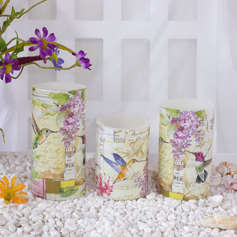 Immeiscent warm white glow candle creates cozy dinner ambiance.